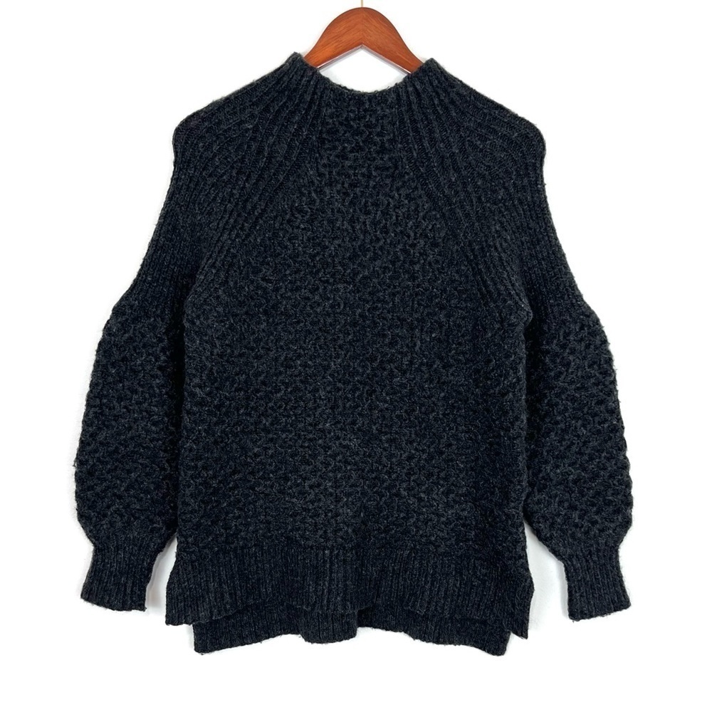 Anthropologie Bia Mock Neck Tunic Alpaca Blend Knit Sweater Grey Size Small - Picture 3 of 11